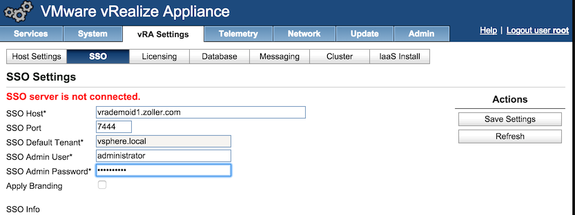 Connecting the café appliance to the identity appliance