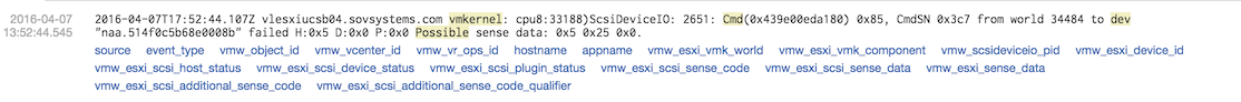 SCSI error codes in logged messages