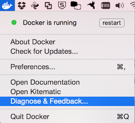 Docker for Mac menu