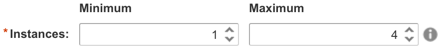 Set min and max instance numbers