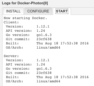 Software component execution logs, Start phase