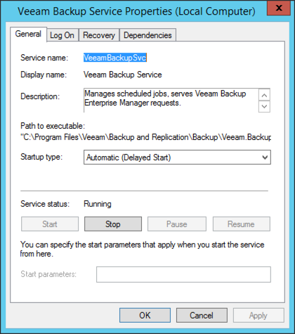 Veeam Backup Service Windows service