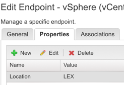 Custom property applied to vSphere endpoint in vRA