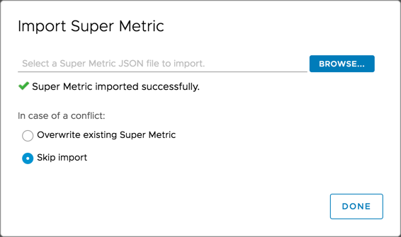 Import super metric window