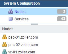 System Configuration in vCenter