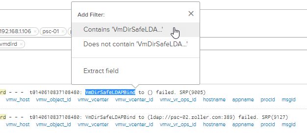 Add failure message to new filter
