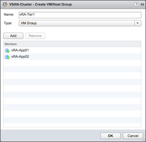 Create new VM group with app tier VMs