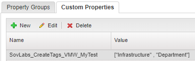 Custom properties tab