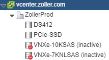 vSphere inventory, datastores view, this is bad