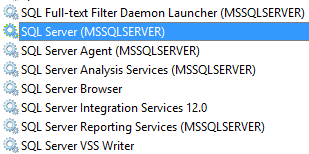 Windows service name of SQL Server