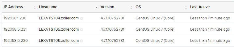 Hosts in Log Insight