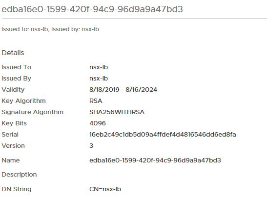 NSX-T load balancer certificate