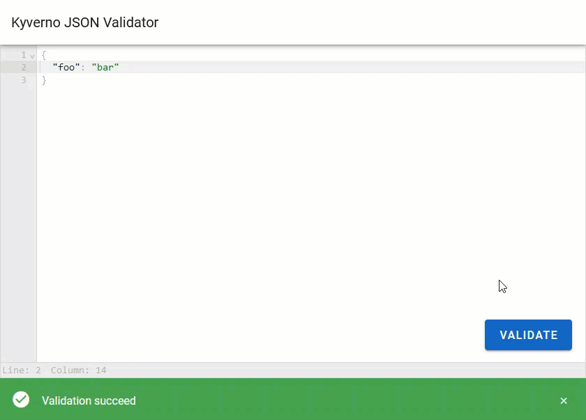 Showing the json-validator in action.